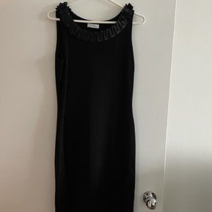 Calvin Klein Knit Cocktail Dress with ribbon neckline